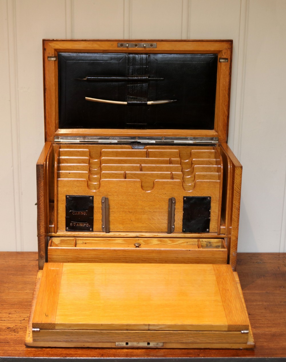 Edwardian Oak Writing Box