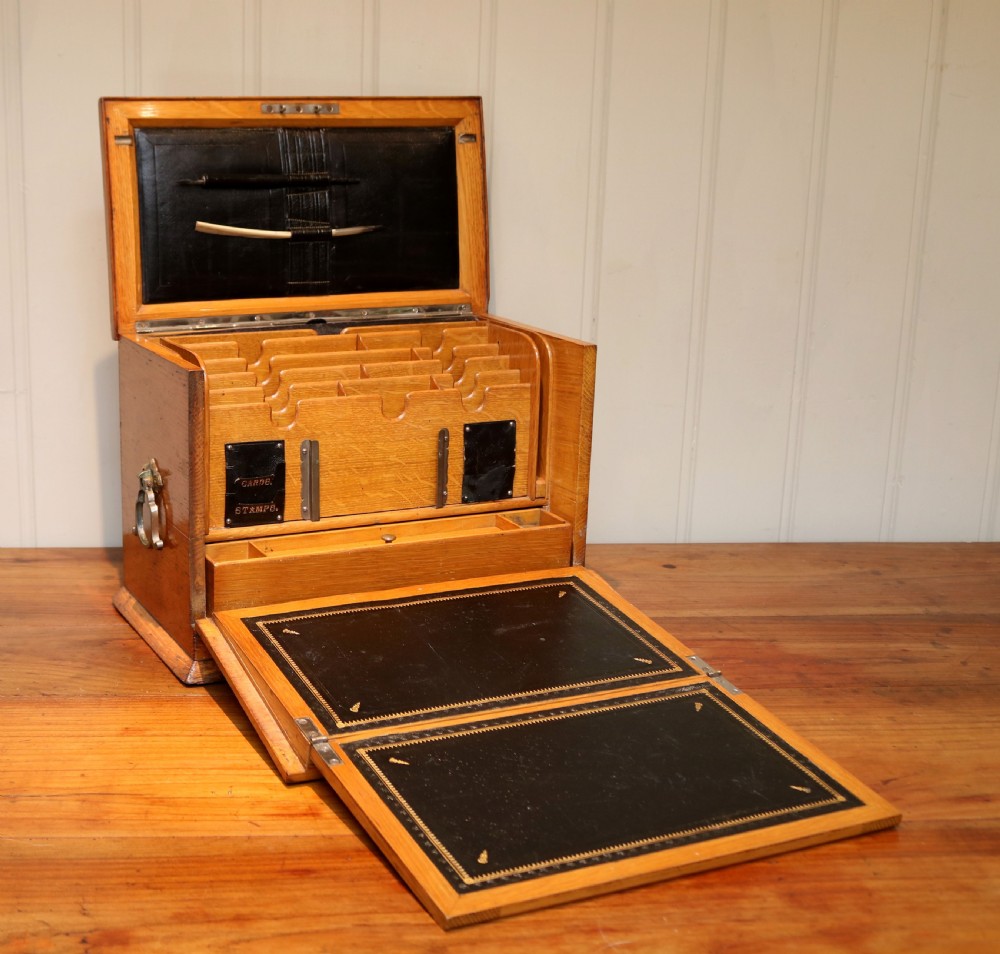 Edwardian Oak Writing Box View V