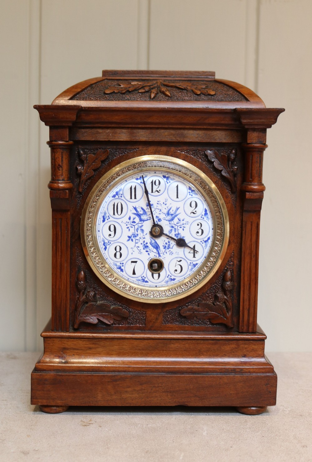 Arts and Crafts Walnut Mantel Clock
