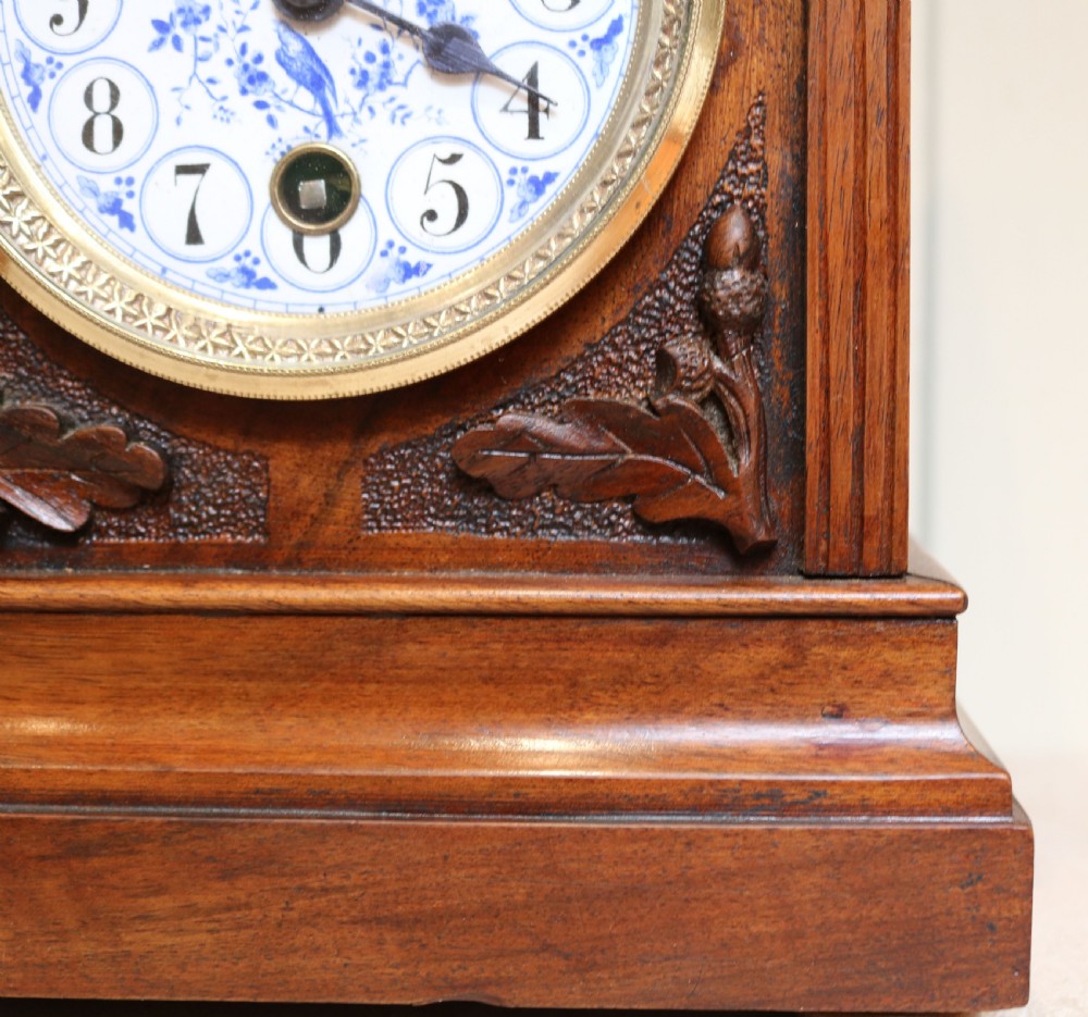 Arts and Crafts Walnut Mantel Clock View VI
