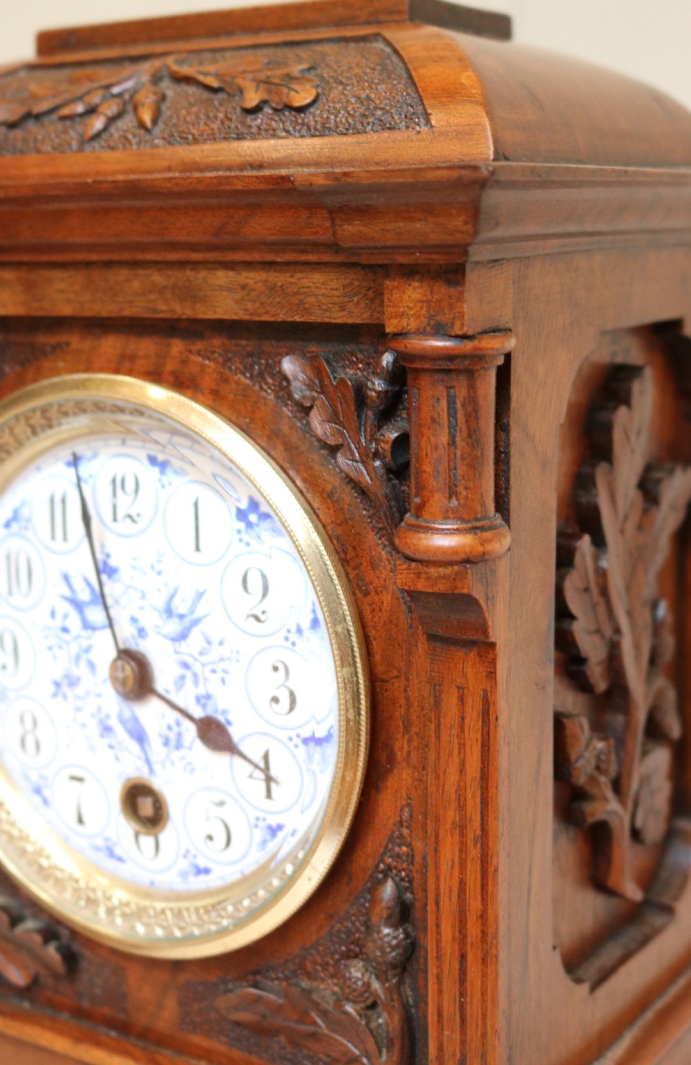 Arts and Crafts Walnut Mantel Clock View VIII