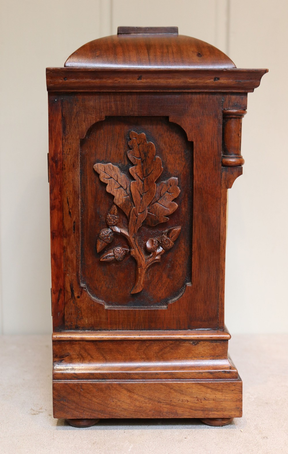 Arts and Crafts Walnut Mantel Clock View XII