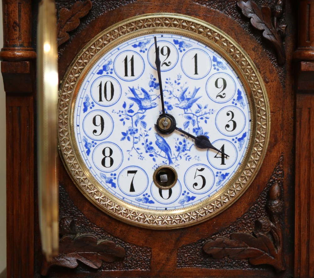 Arts and Crafts Walnut Mantel Clock View XIII