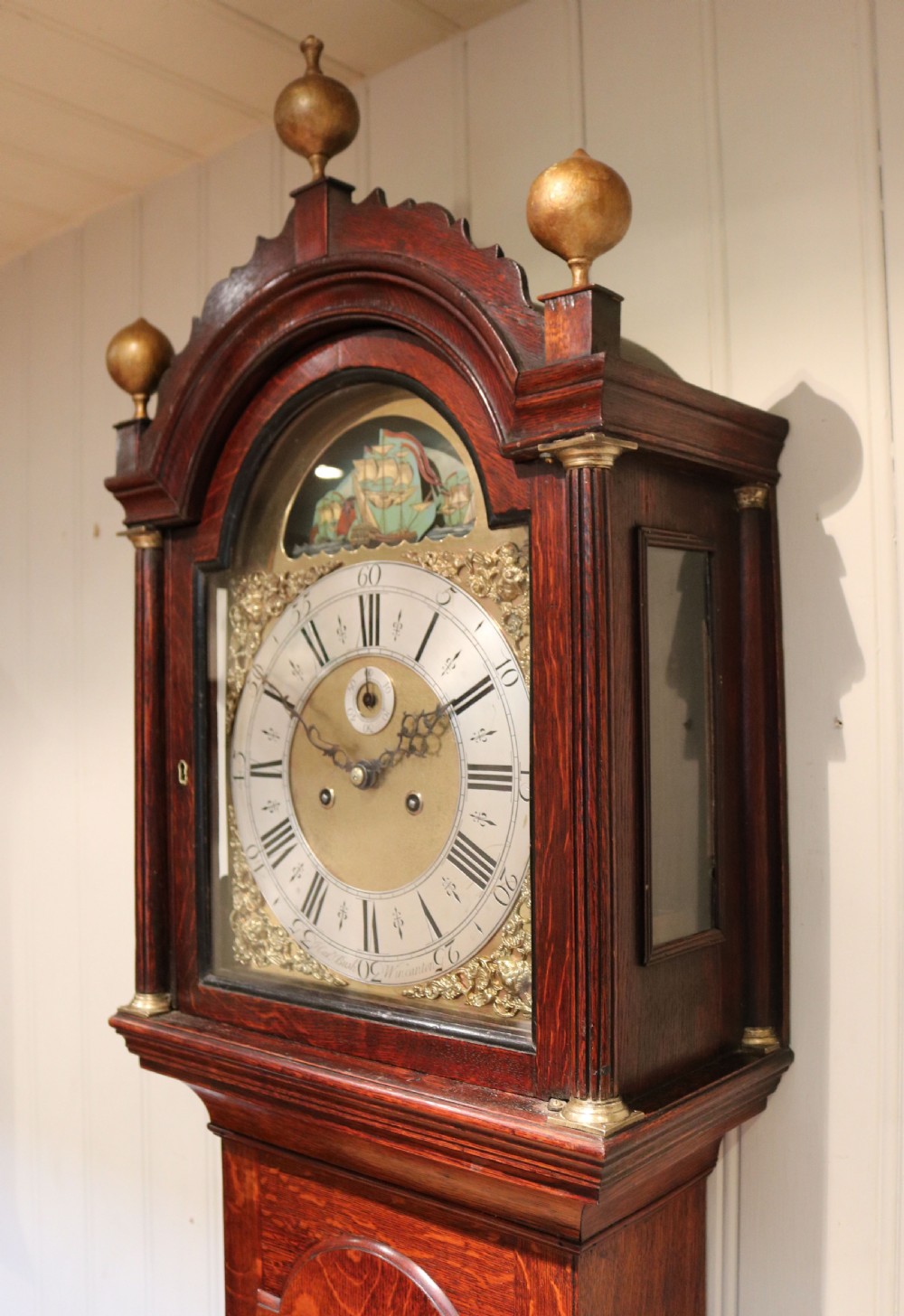  Longcase Clock with Rocking Ships Automaton View V