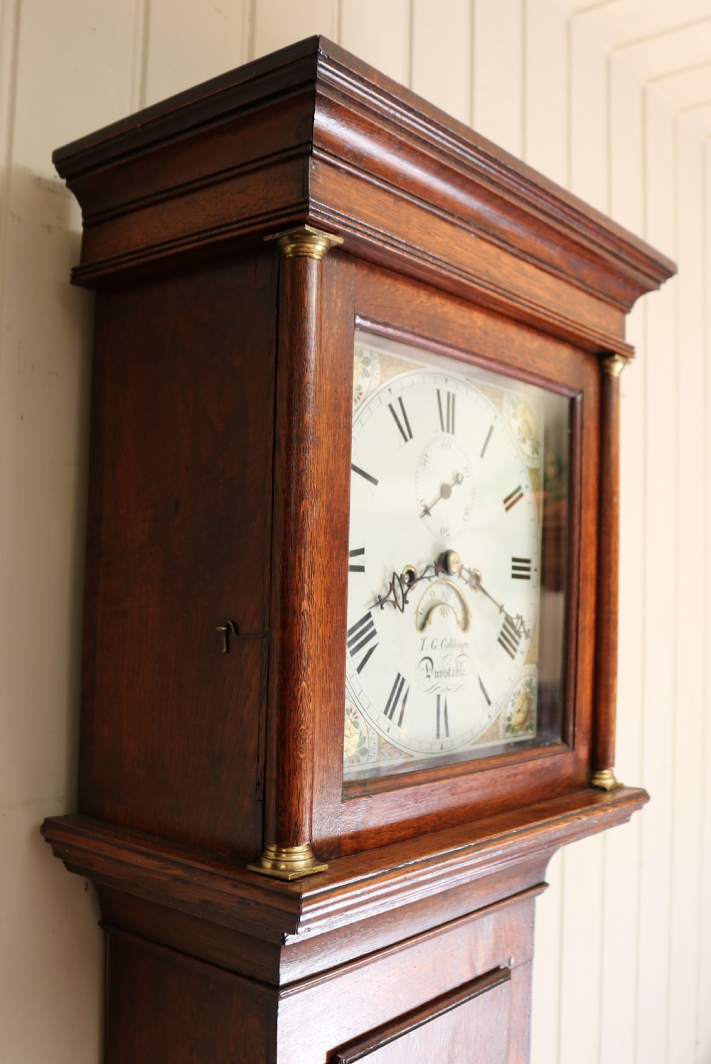 Small Oak  8 Day Cottage Longcase Clock View V
