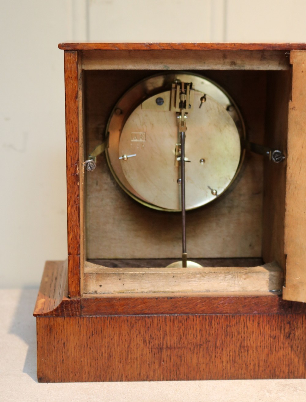 Golden Oak Mantel Clock View IX