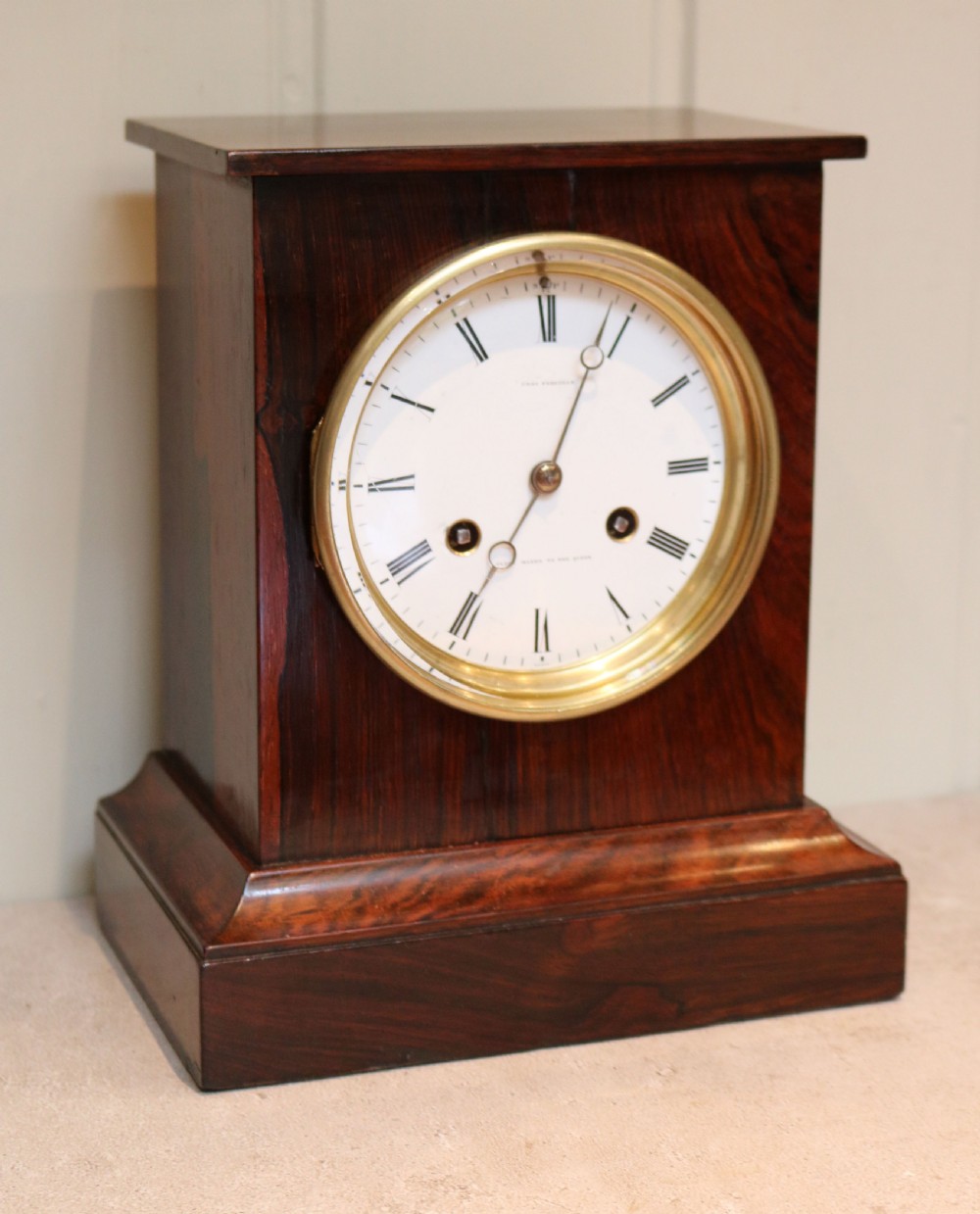 Rosewood Mantel Clock by Clockmaker to HM Queen Victoria