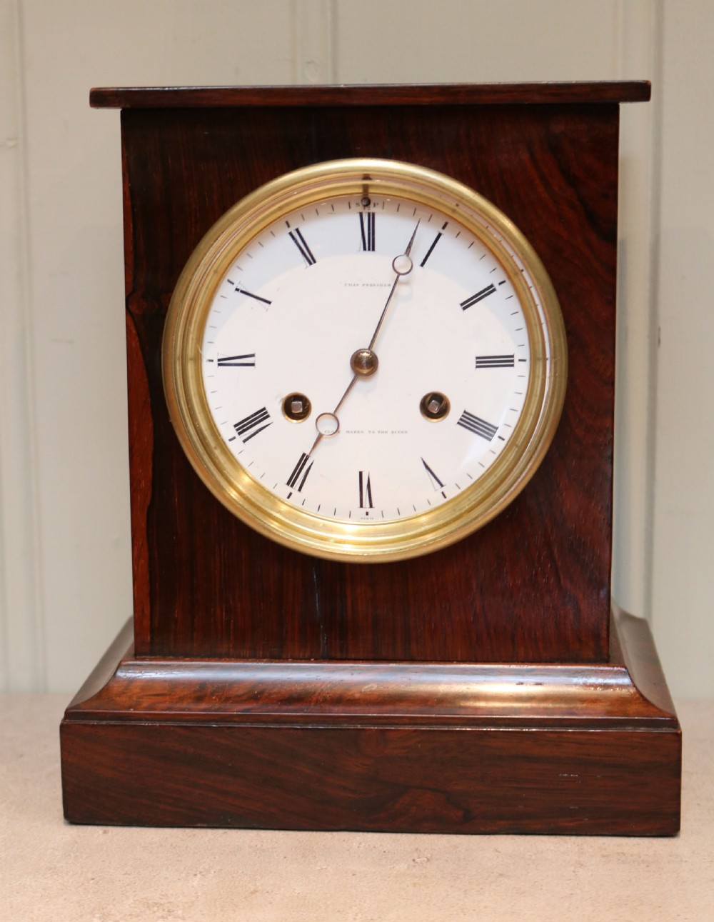 Rosewood Mantel Clock by Clockmaker to HM Queen Victoria View II