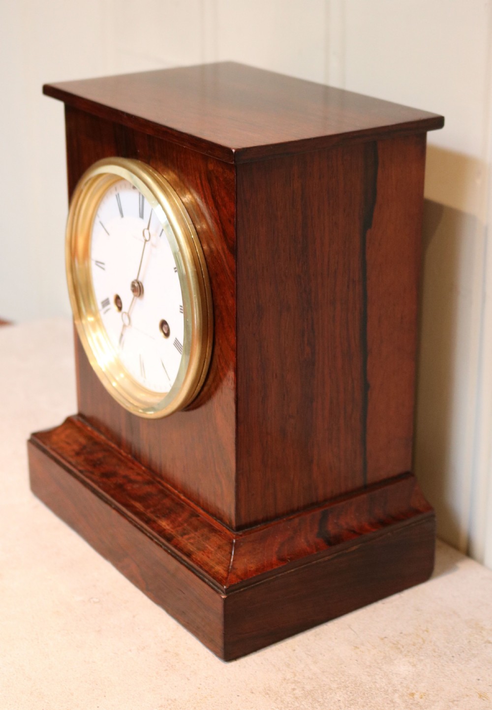 Rosewood Mantel Clock by Clockmaker to HM Queen Victoria View V