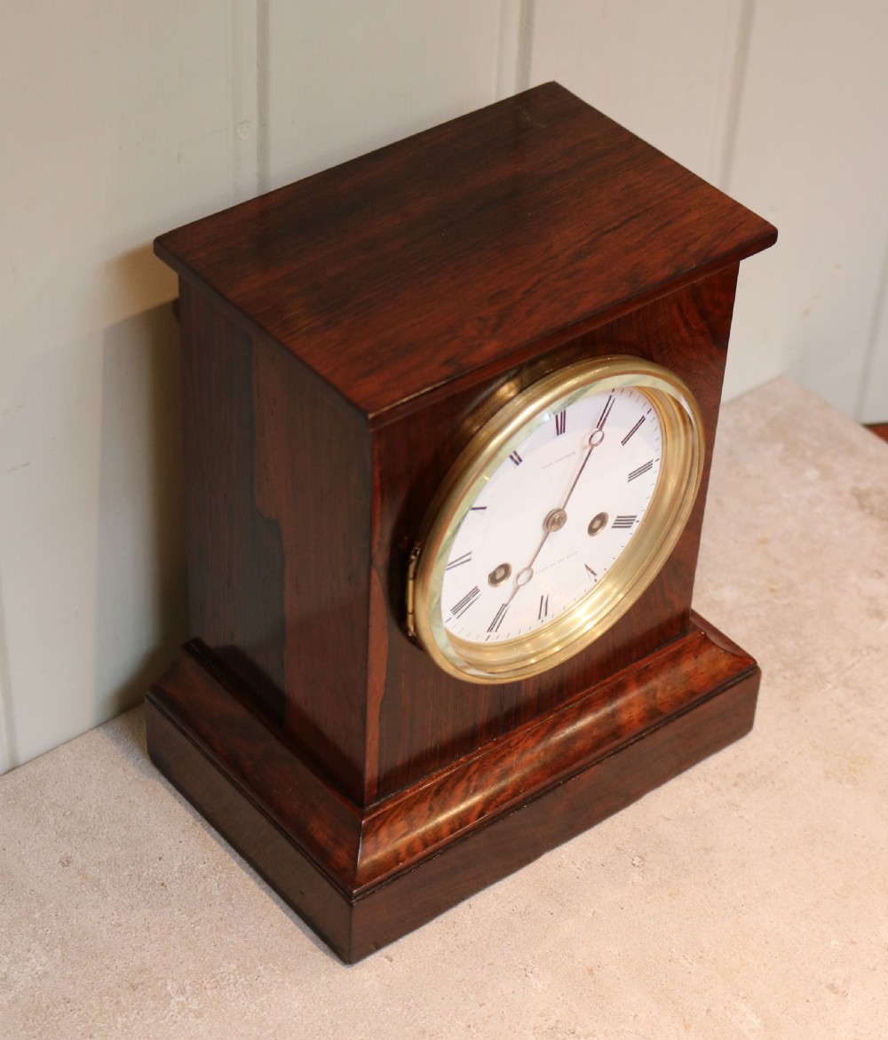 Rosewood Mantel Clock by Clockmaker to HM Queen Victoria View VII