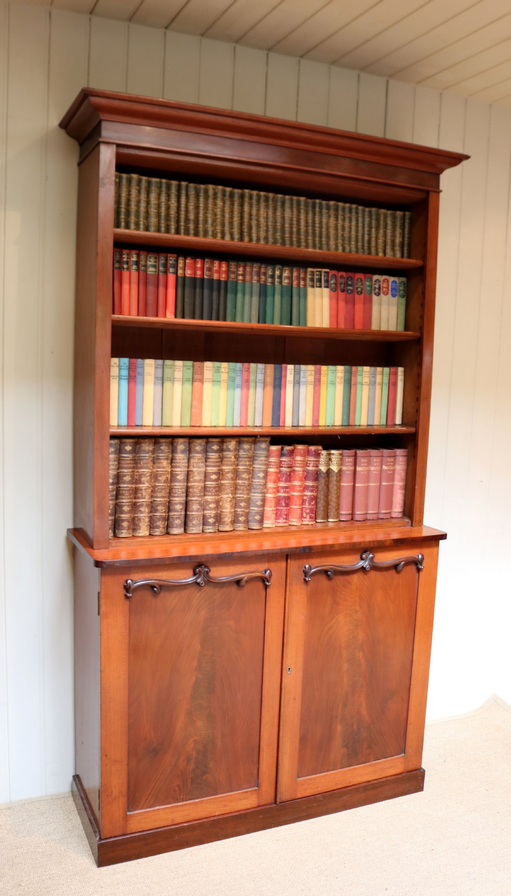Substantial Victorian Mahogany Cabinet Bookcase