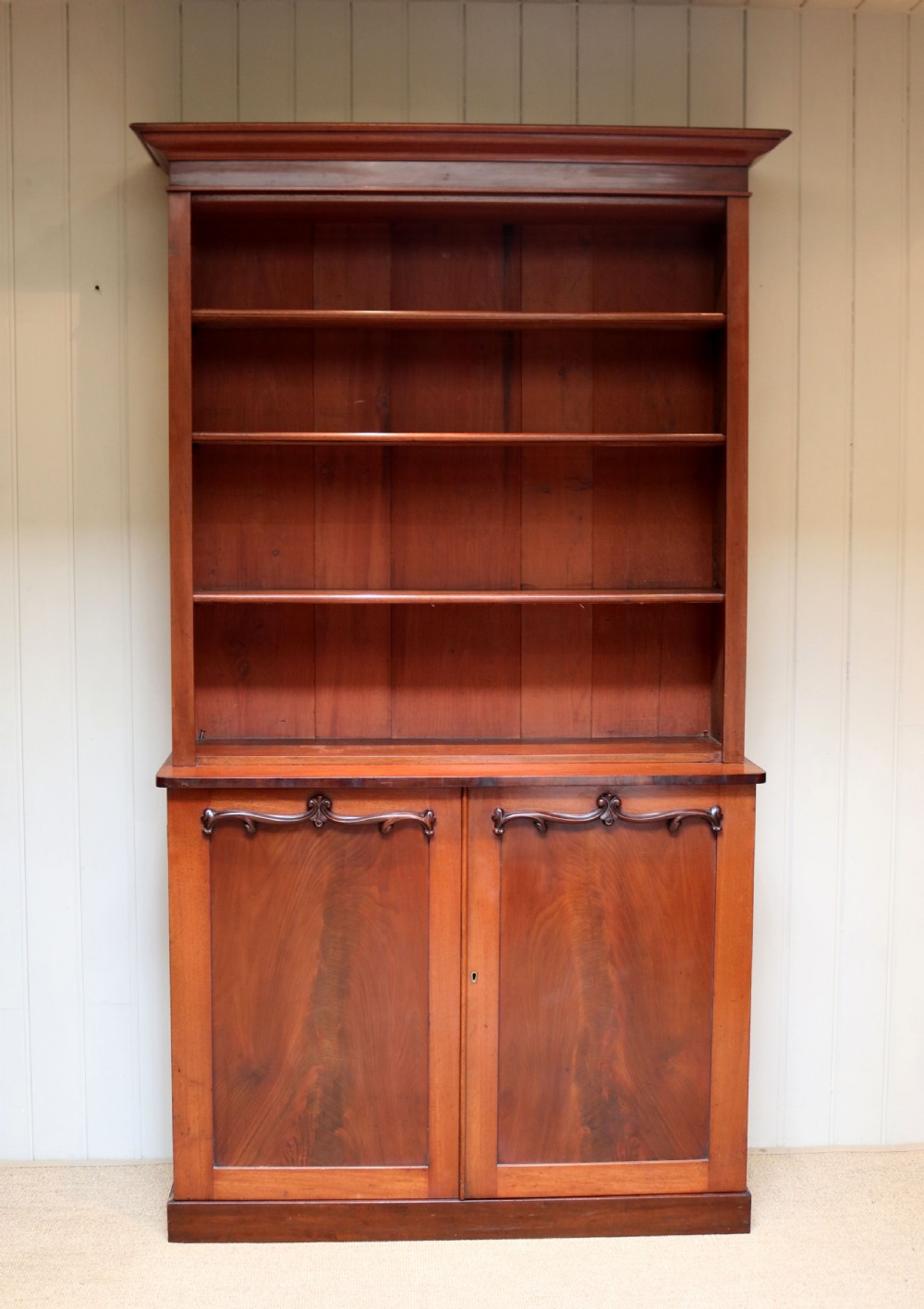 Substantial Victorian Mahogany Cabinet Bookcase View II