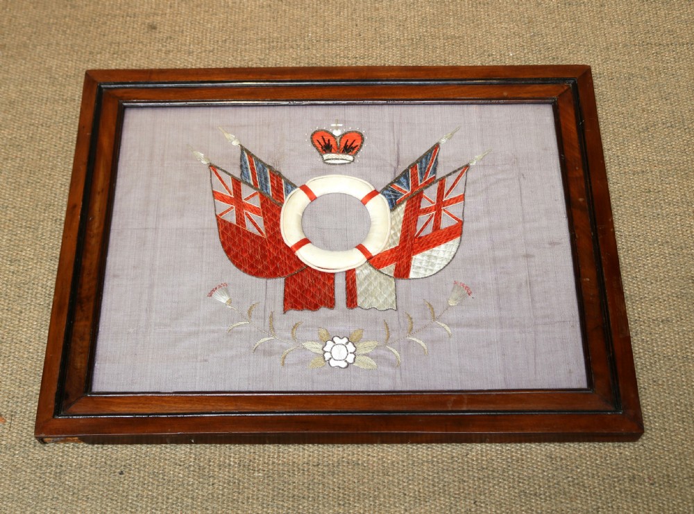 Victorian Framed Naval Embroidery View II