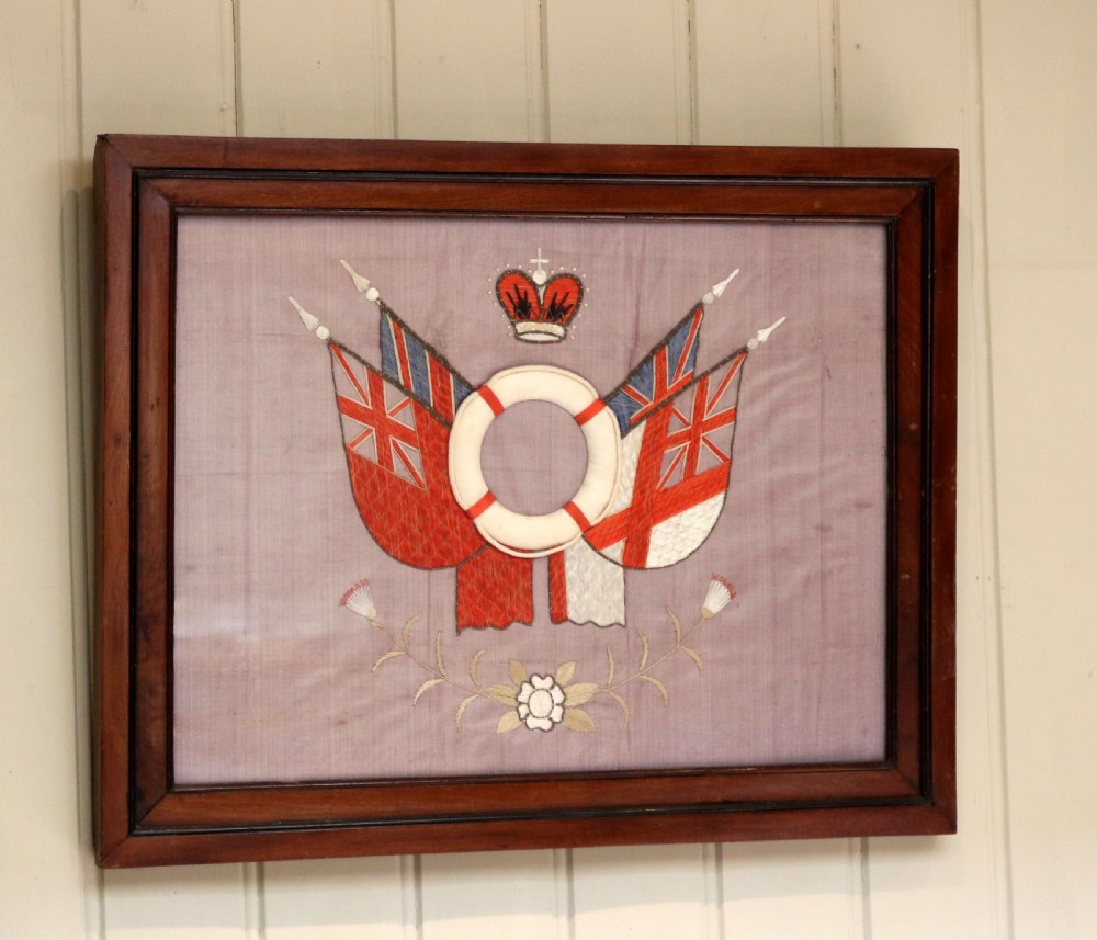 Victorian Framed Naval Embroidery View III