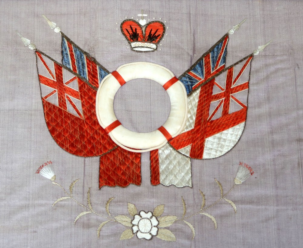 Victorian Framed Naval Embroidery View IV