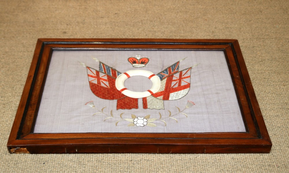 Victorian Framed Naval Embroidery View VI