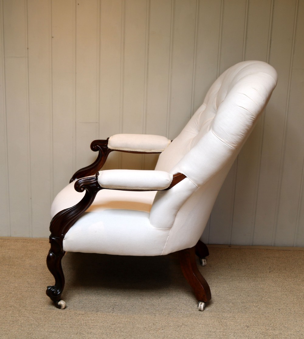 Victorian Rosewood Button Back Armchair View III