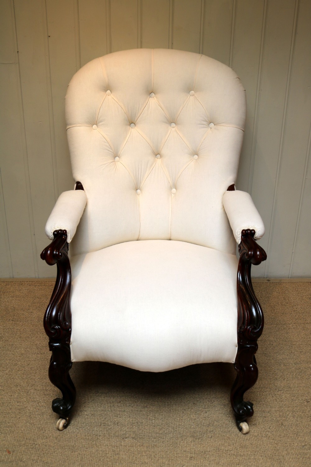 Victorian Rosewood Button Back Armchair View IV