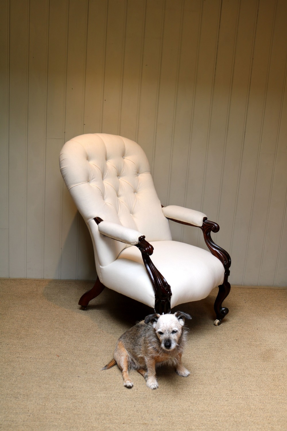 Victorian Rosewood Button Back Armchair View VI