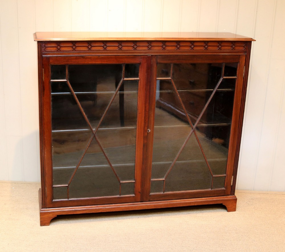Edwardian Mahogany Glazed Bookcase View IV