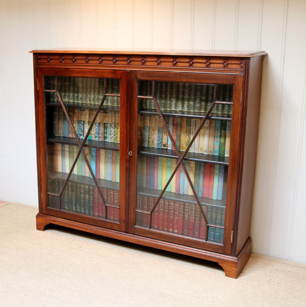 Edwardian Mahogany Glazed Bookcase View V