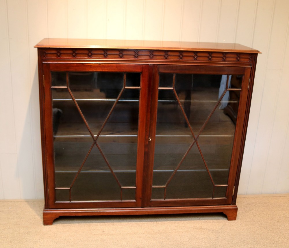 Edwardian Mahogany Glazed Bookcase View VI