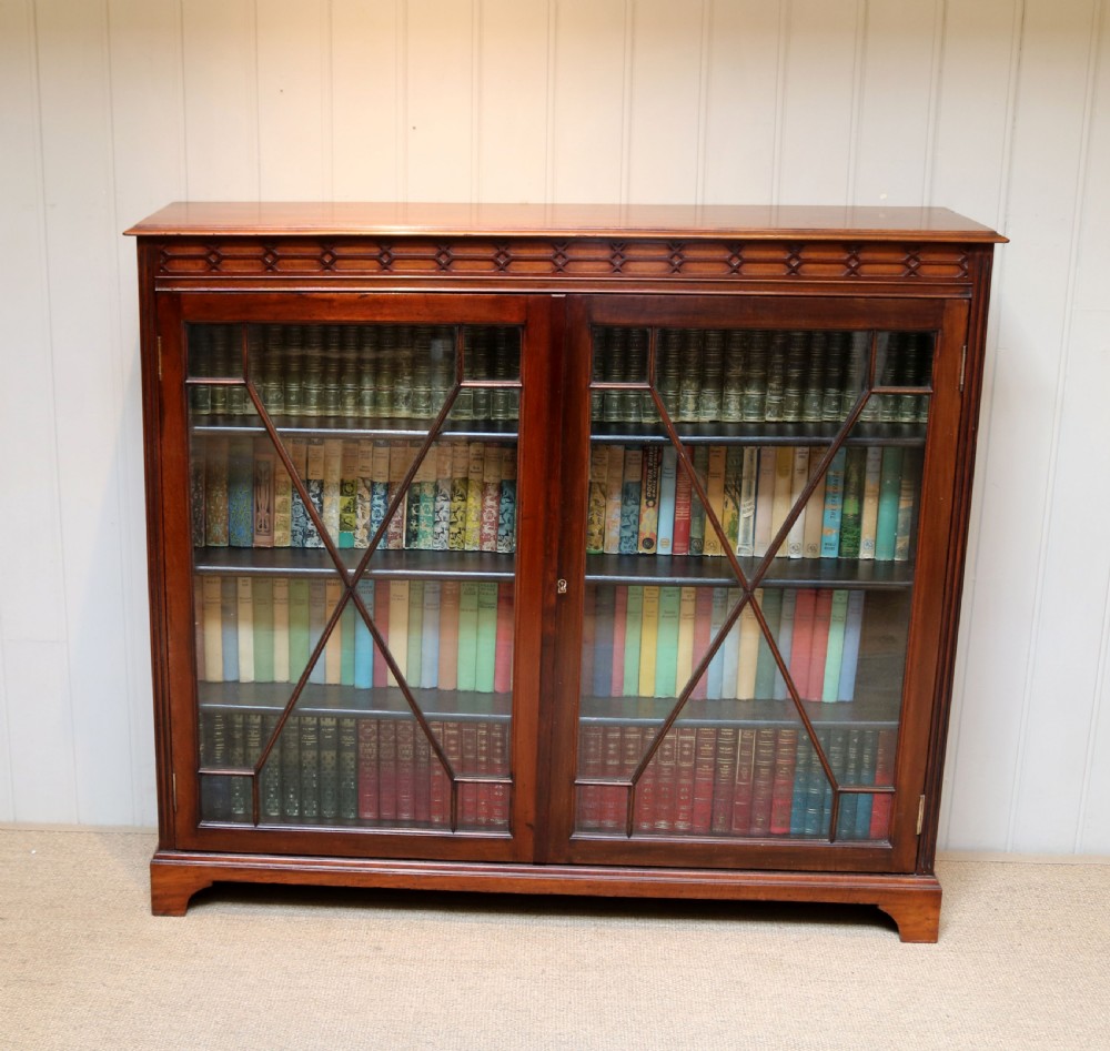 Edwardian Mahogany Glazed Bookcase View VII