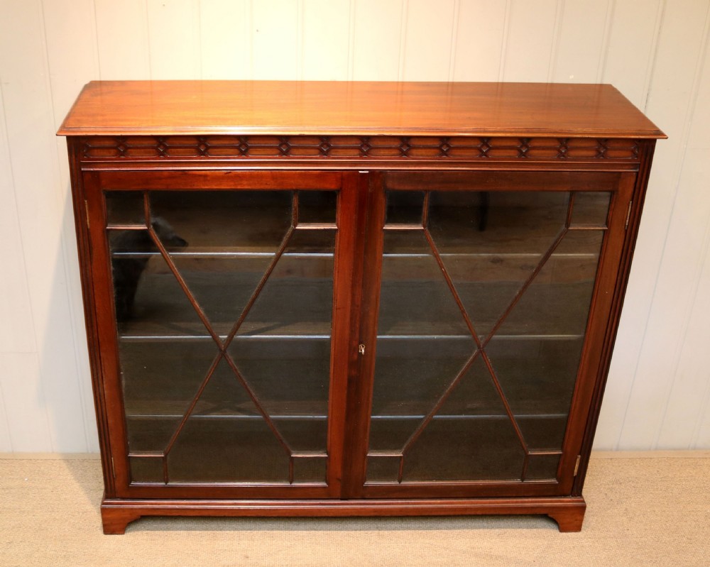 Edwardian Mahogany Glazed Bookcase View VIII