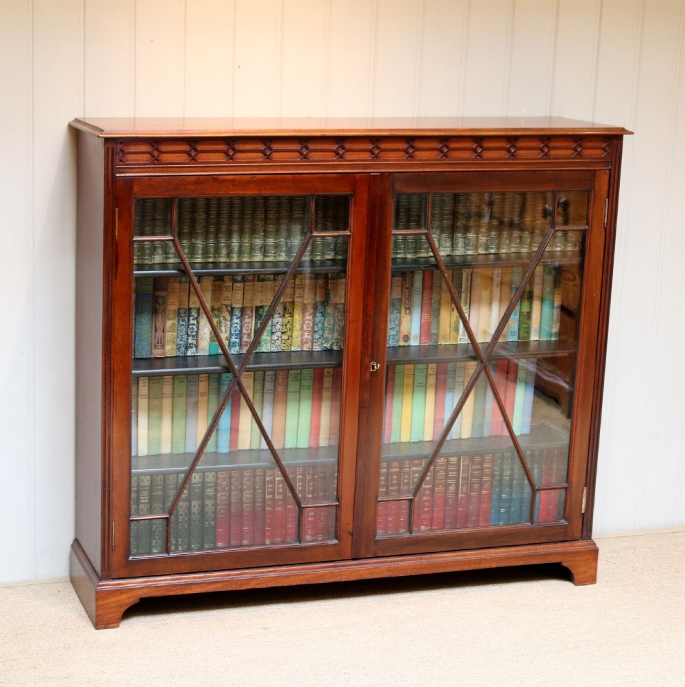 Edwardian Mahogany Glazed Bookcase View IX