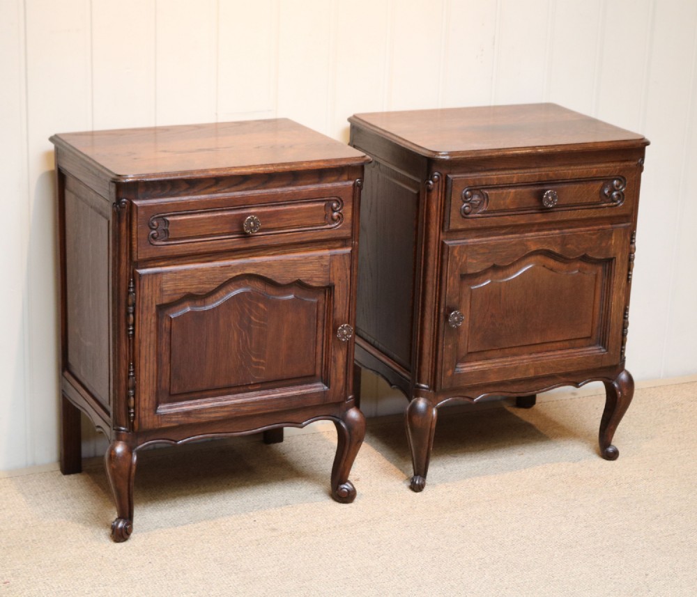  Pair Of Oak Bedside Cabinets