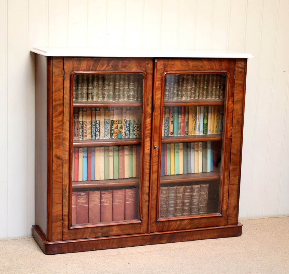 Mahogany Marble Top Bookcase