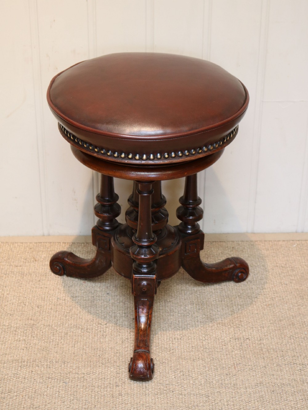 Walnut Piano Stool