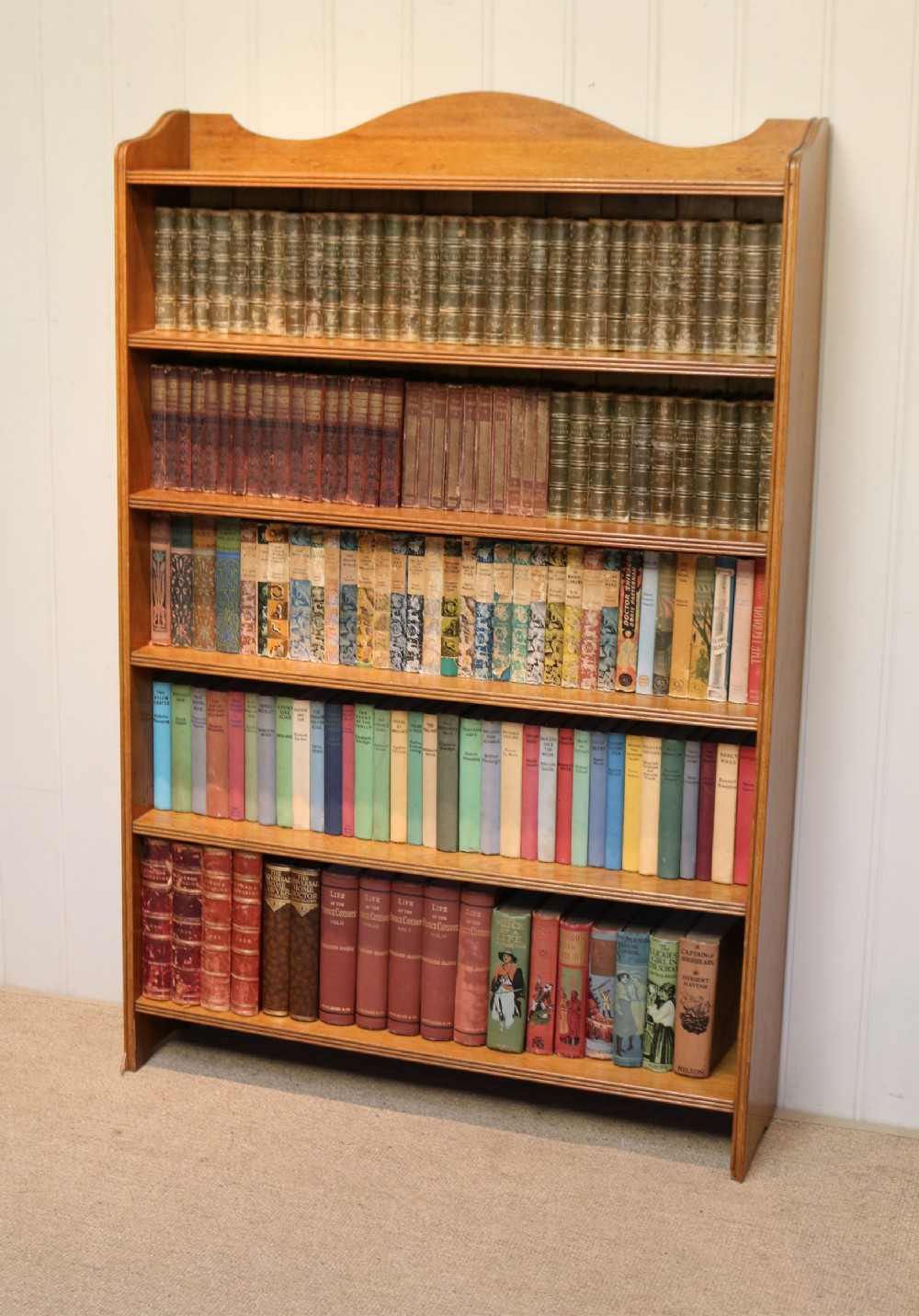 Edwardian Light Oak Open Bookcase