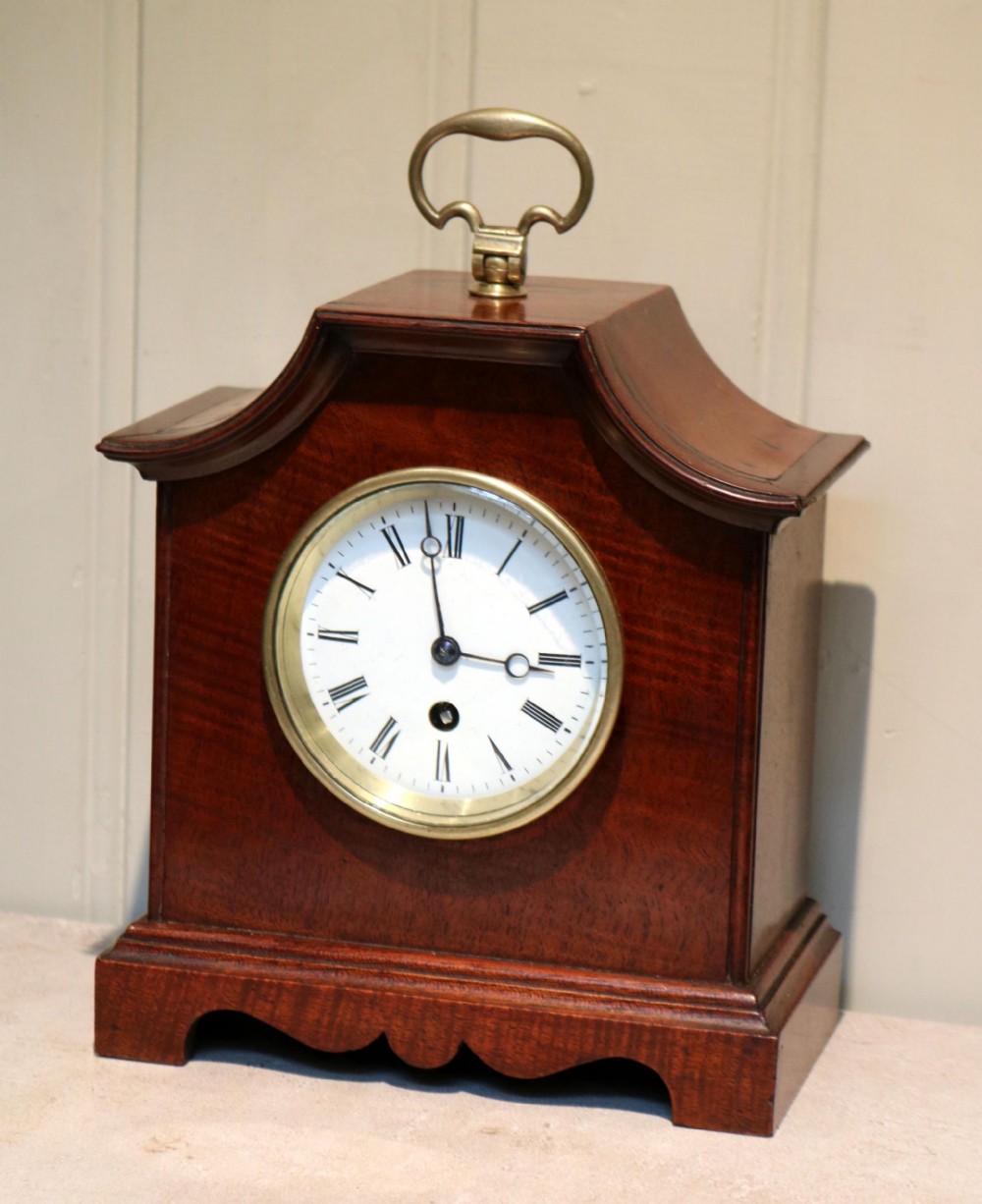 Small Mahogany Pagoda Top Mantel Clock