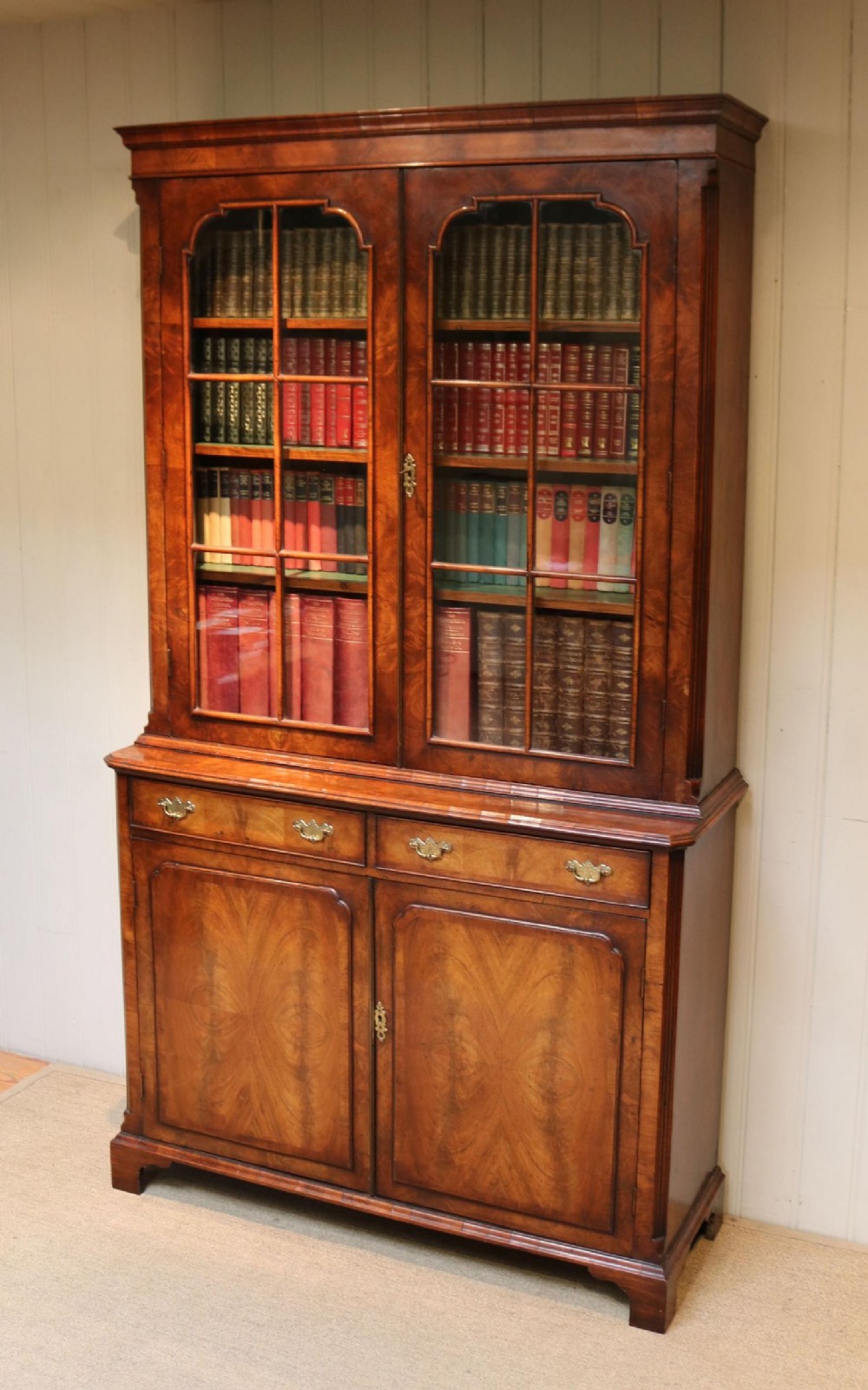 Good Quality Walnut Cabinet Bookcase