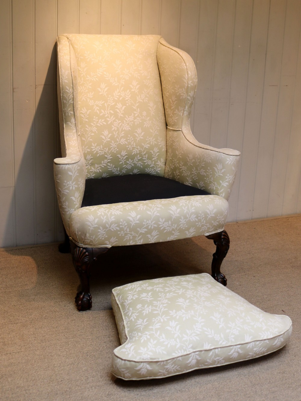 Mid Georgian Style Walnut Wing Armchair View IV