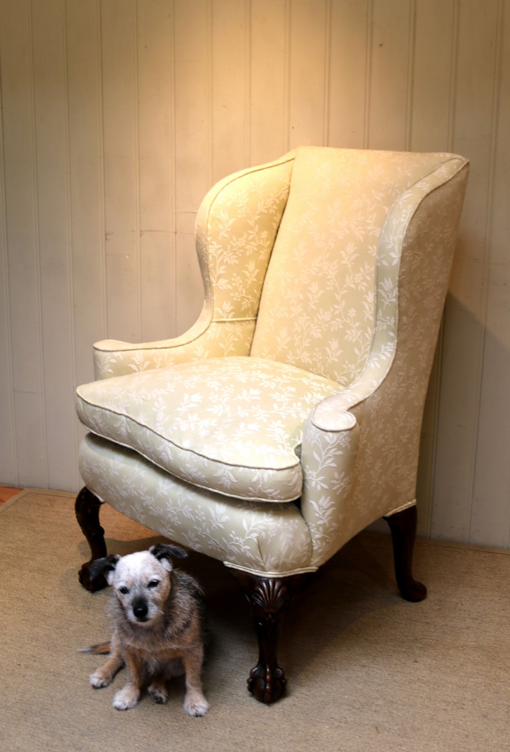 Mid Georgian Style Walnut Wing Armchair View V