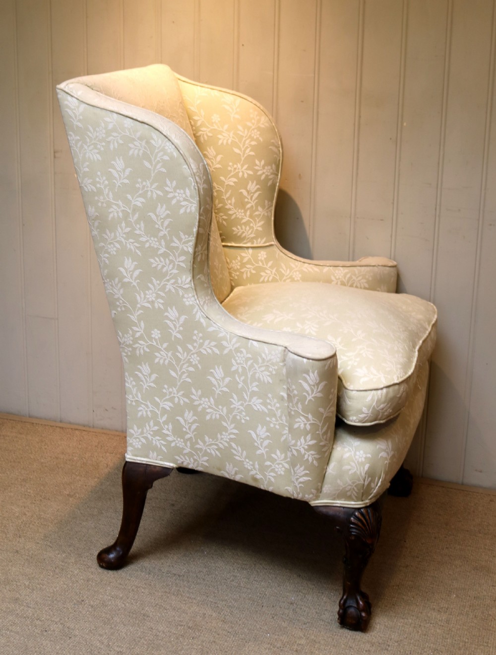 Mid Georgian Style Walnut Wing Armchair View VII
