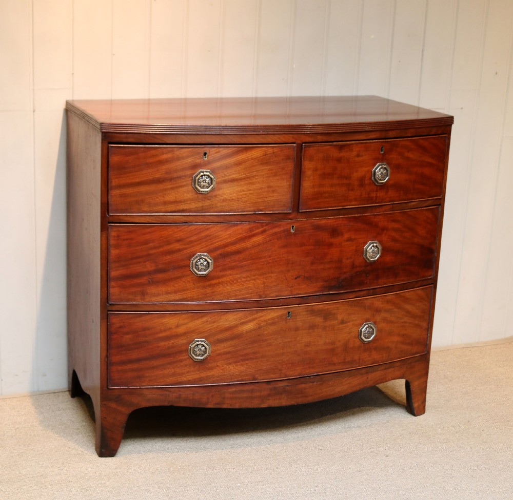 Early 19th Century Mahogany Bow Front Chest Of Drawers View II