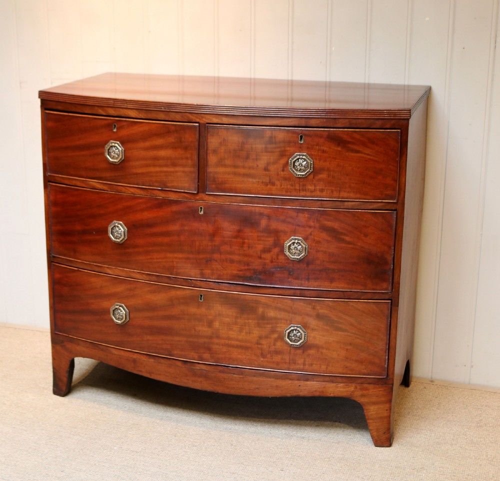 Early 19th Century Mahogany Bow Front Chest Of Drawers View III
