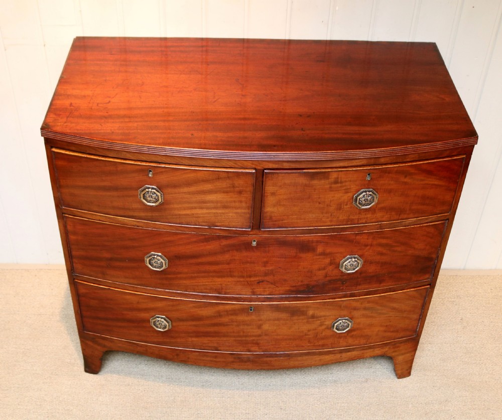 Early 19th Century Mahogany Bow Front Chest Of Drawers View V