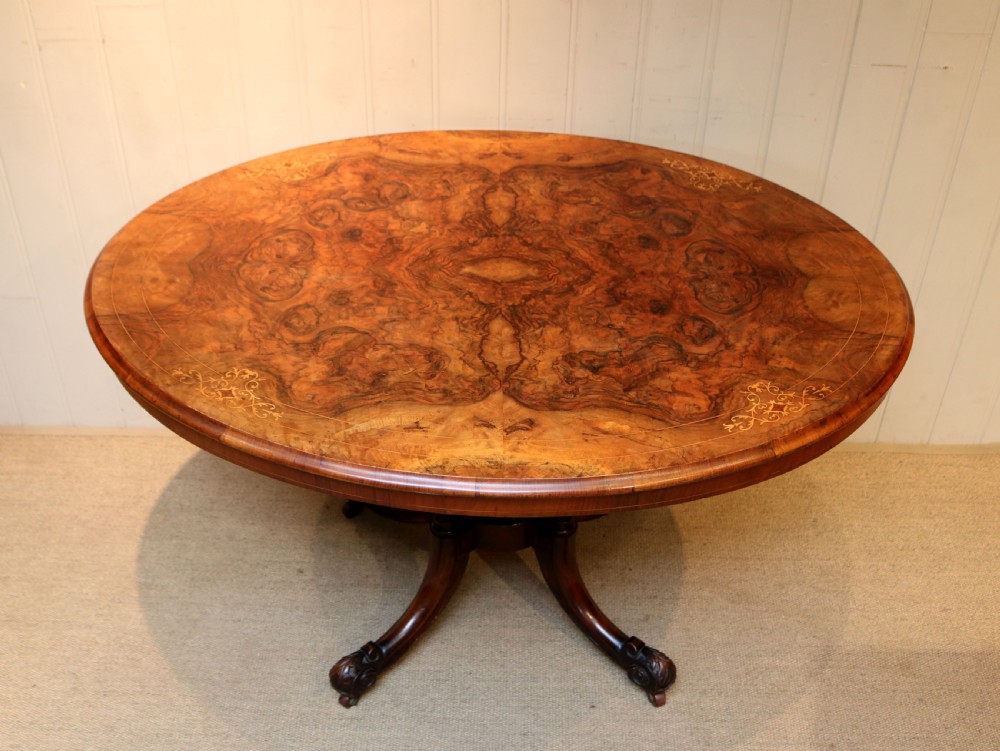 Mid Victorian Burr Walnut Breakfast Table