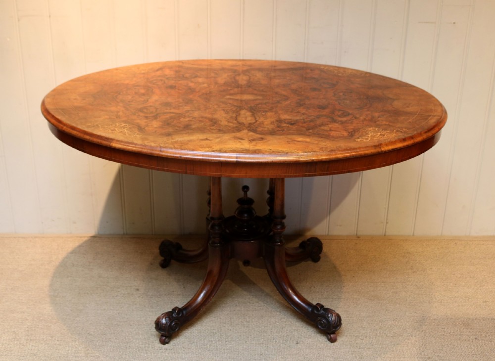 Mid Victorian Burr Walnut Breakfast Table View II