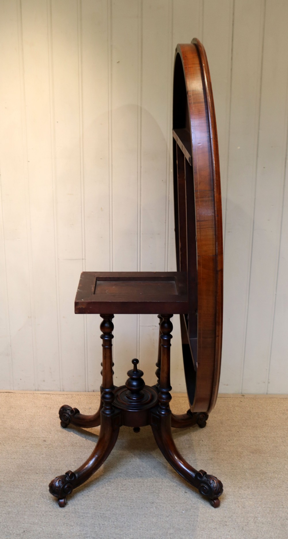 Mid Victorian Burr Walnut Breakfast Table View IV