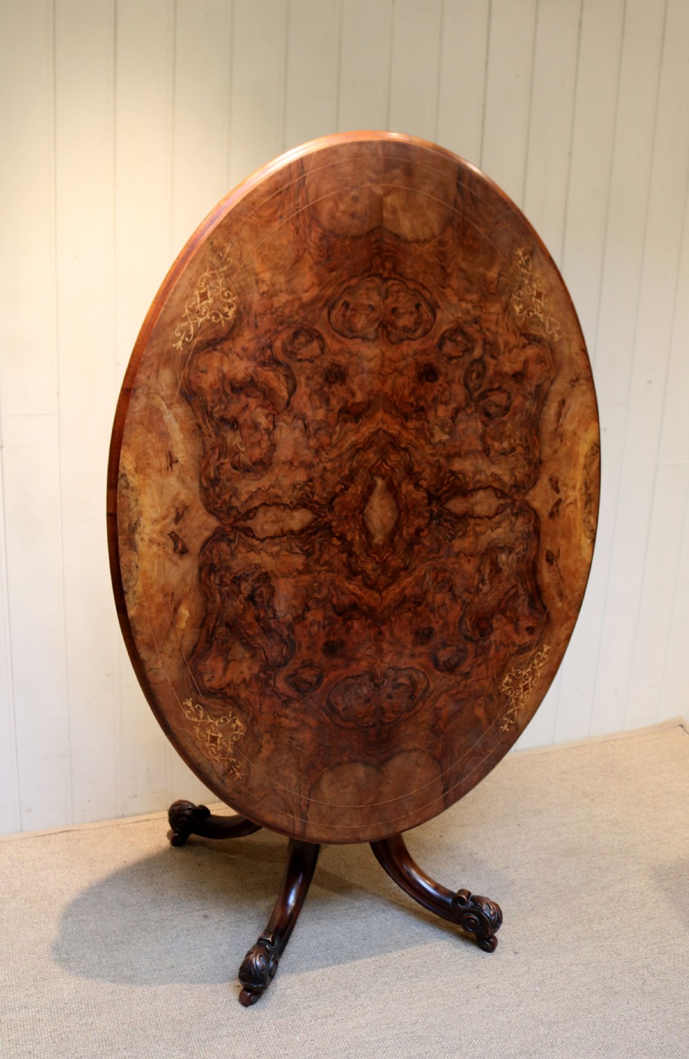 Mid Victorian Burr Walnut Breakfast Table View VI