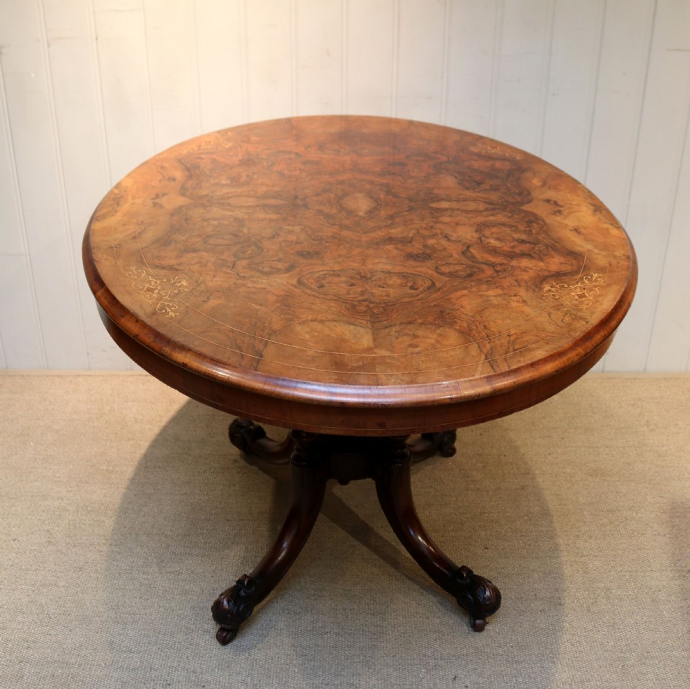 Mid Victorian Burr Walnut Breakfast Table View VII