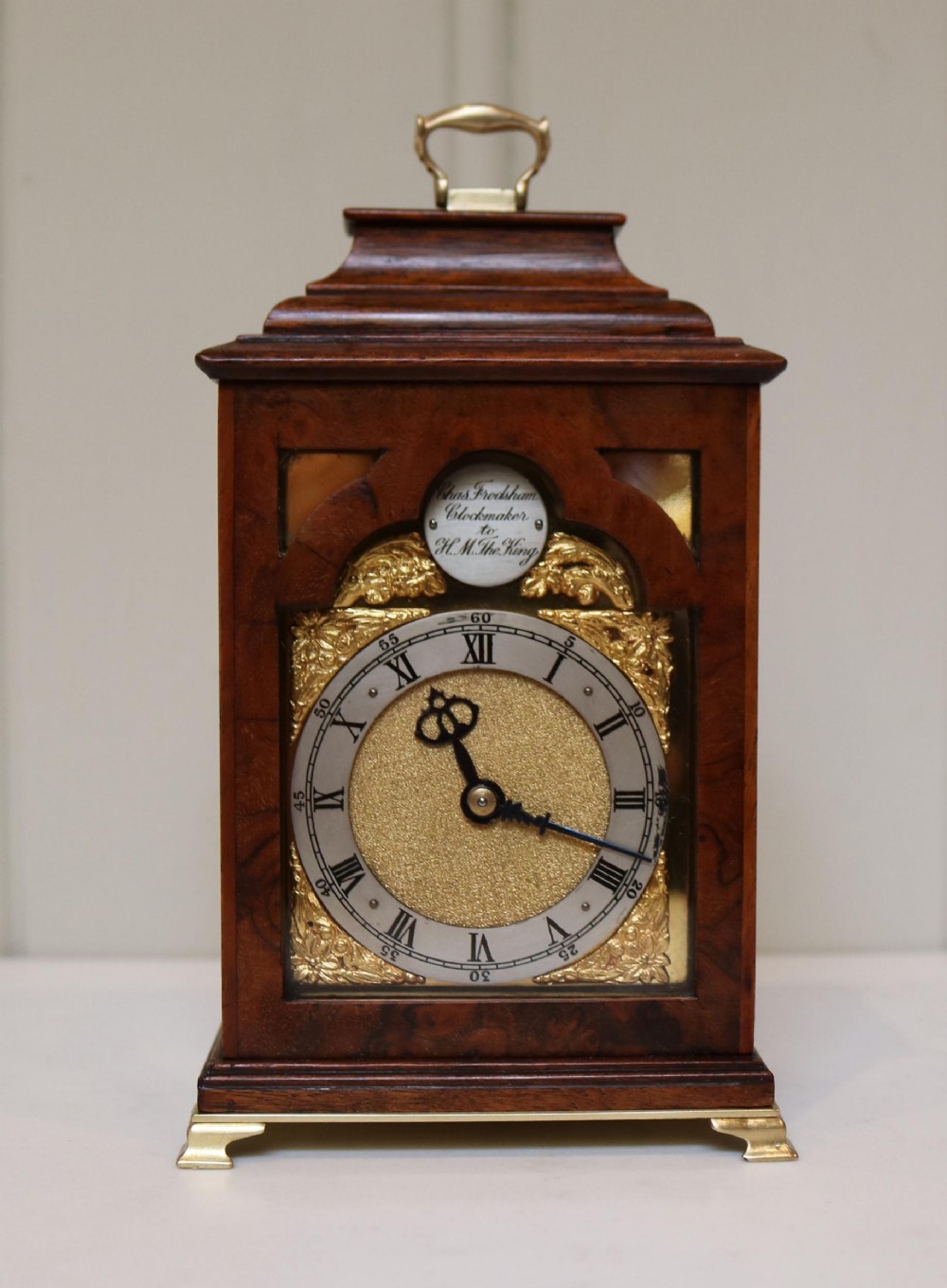 Miniature Walnut Bracket Clock By Clockmaker To The King