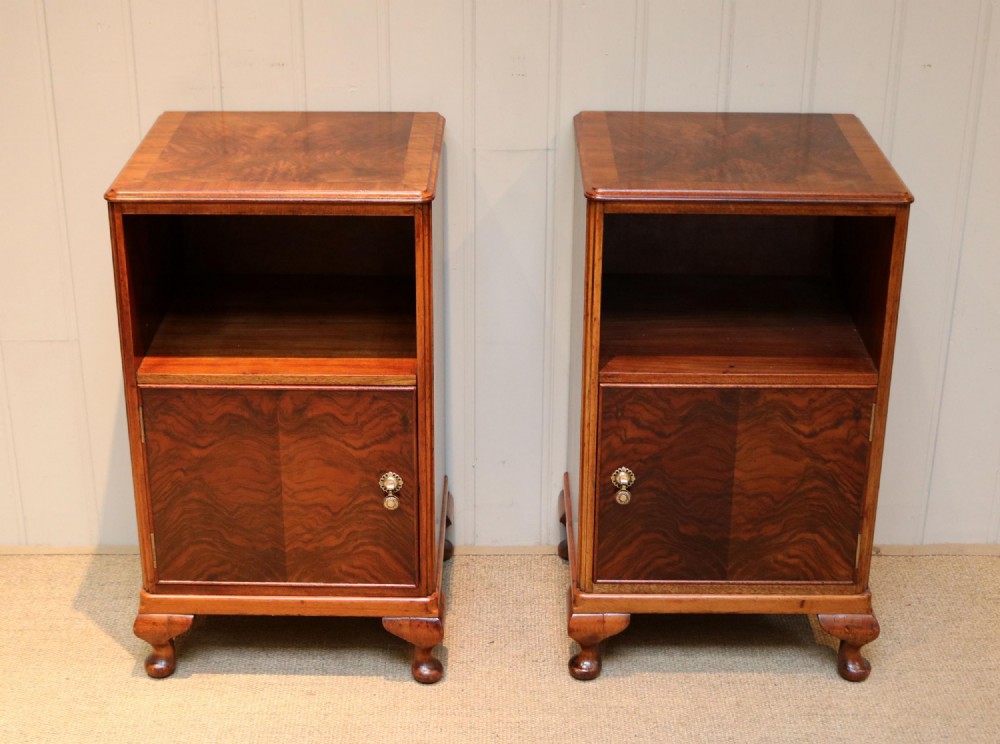 Pair Of Walnut Bedside Cabinets