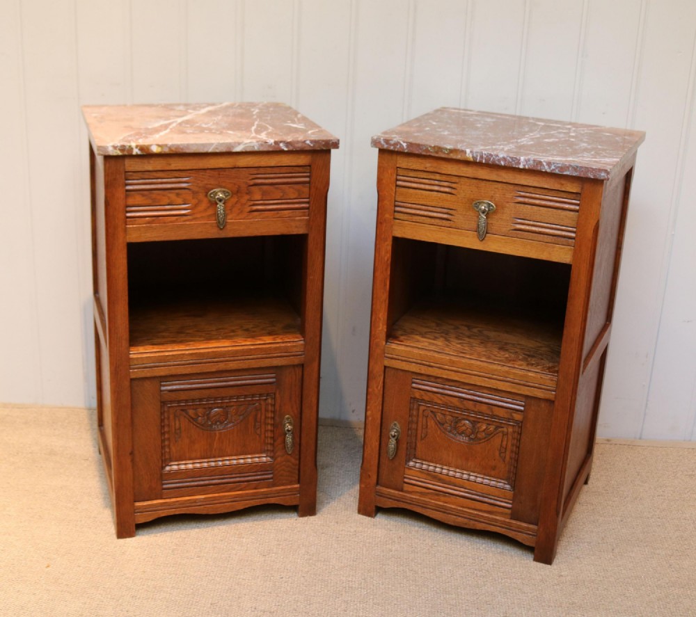 Pair Of French Oak Bedside Cabinets