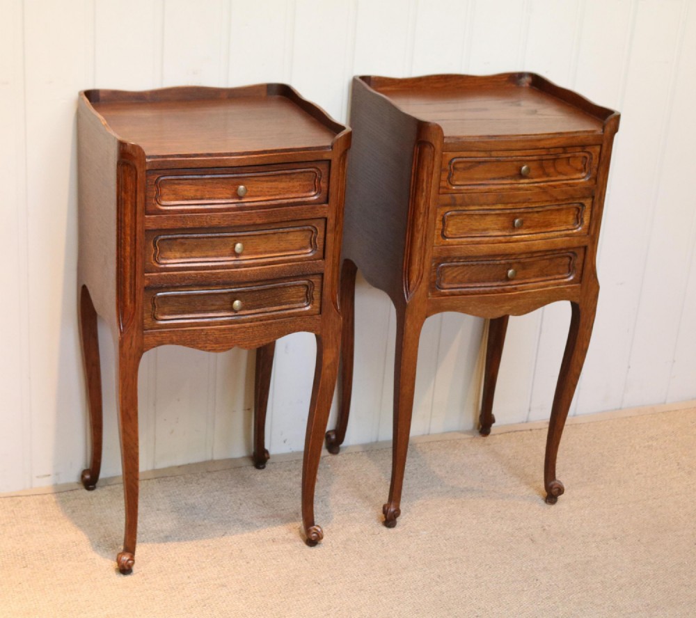 Pair Of French Oak Bedside Cabinets